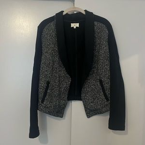 Cotton cropped blazer sweater